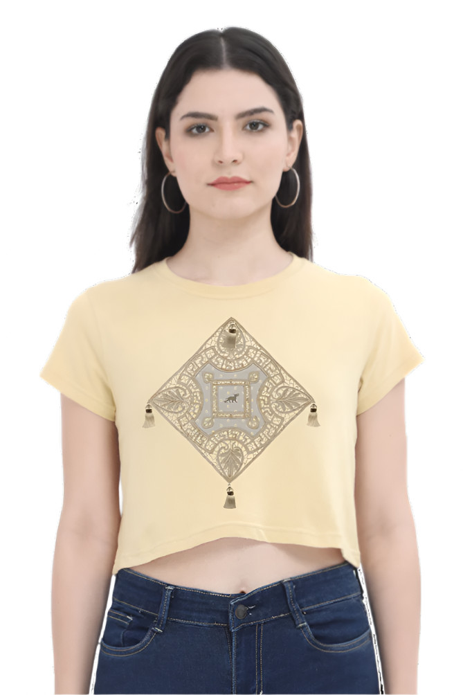 Vintage Tablecloth Cropped Tshirt