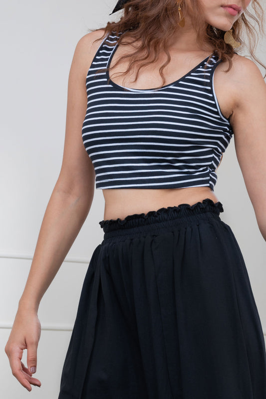 Striped Jersey Crop Top