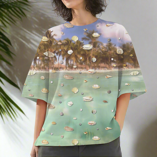 Sea Shells Printed Oversized T-shirt